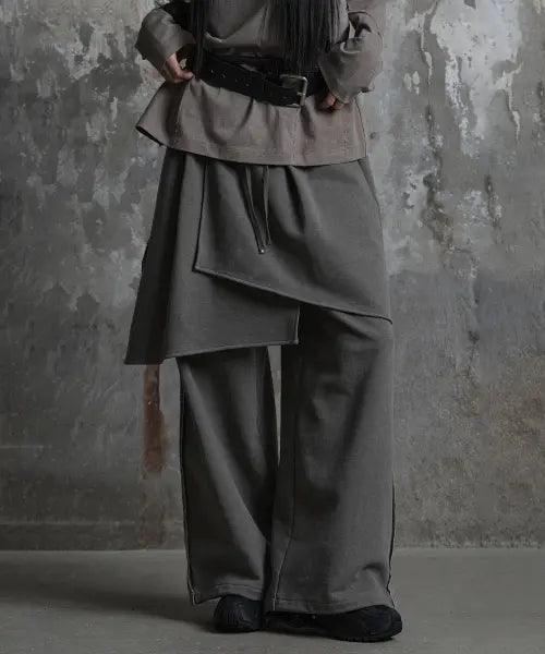 [ZNUZ] [W] LAYEREZ WRAP SWEATPANTS - ASH GREY / 레이어즈 랩 스웨트팬츠 - 애쉬 그레이