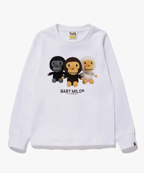 [BAPE] Baby Milo Photo Long Sleeve T-shirt (W) White / 베이비 마일로 포토 롱슬리브 티셔츠(W) WHITE