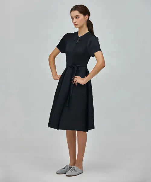 [YOYOYOY] Petite Collar Pleats Volume Midi Dress / 쁘띠 칼라 플리츠 볼륨 미디 원피스_2colors