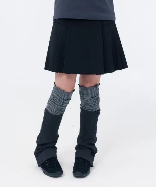 [MISEKI SEOUL] Side pleats line midi skirt BLACK