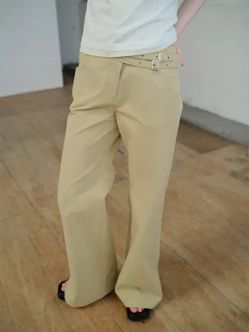 [RAIVE] Double-Belted Bootcut Pants VW6ML577_2color