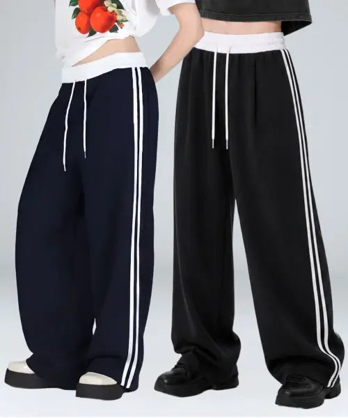 [FOR THE FIT] Colorblock Pleated Track Sweatpants / 오비 배색 원턱 트랙 스웨트 팬츠_2color