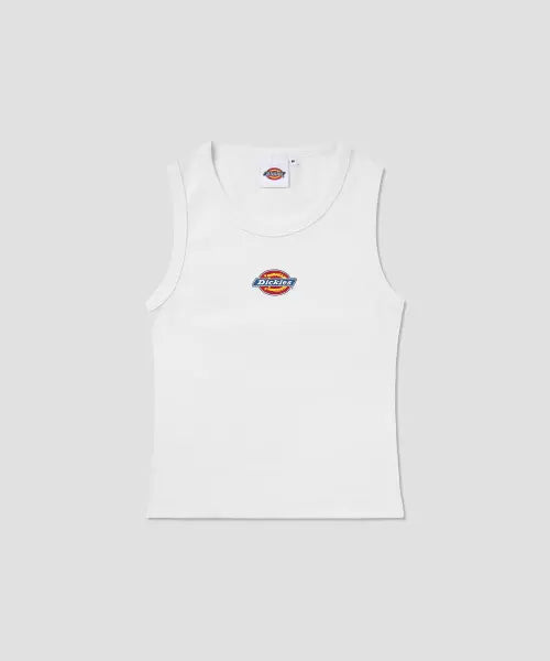 [DICKIES] Slim Fit Tree Logo Sleeveless White / 슬림핏 트리 로고 슬리브리스 White