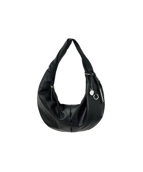 [MATIN KIM] TWIST HANDLE SMALL HOBO BAG IN BLACK
