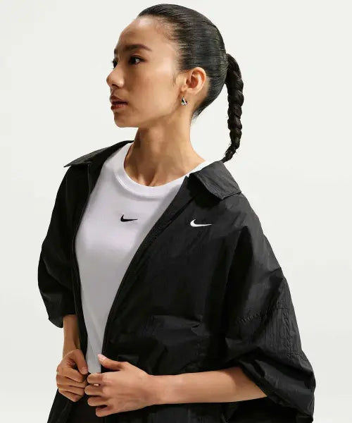 [NIKE] W NSW LTWT UV PROTECTIVE JKT - BLACK/(SAIL) / 스포츠웨어 오버사이즈 경량 UV 재킷 W - 블랙:세일 / IO1521-010
