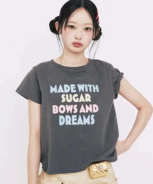[YOUHEE] COLOR LETTERING T-SHIRTS CHARCOAL / COLOR LETTERING T-SHIRTS_CHARCOAL