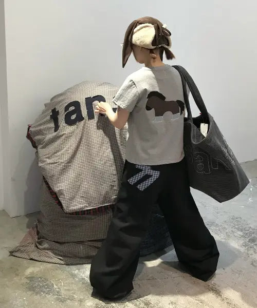 [TANSANMAGNESIUM] Pony Applique T-Shirt (Grey) / 포니 아플리케 티셔츠 (그레이)