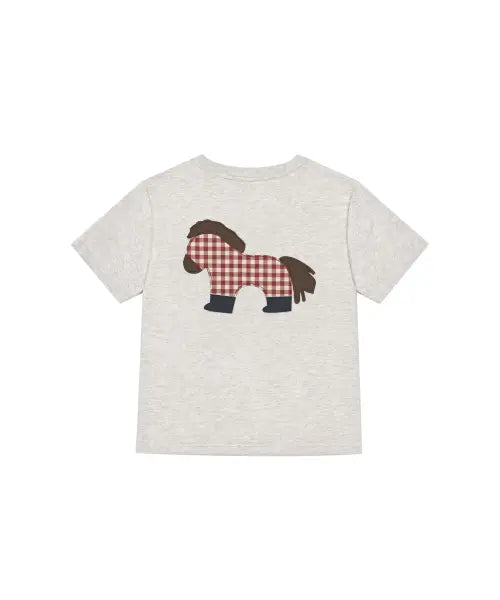 [TANSANMAGNESIUM] Pony Applique T-Shirt (Oatmeal) / 포니 아플리케 티셔츠 (오트밀)