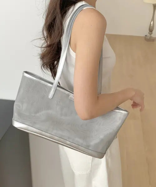 [LUTHPRODUCT] Commuters Mesh Baguette Bag _ SILVER