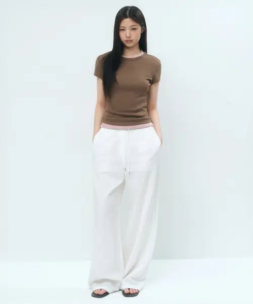 [MUSINSA STANDARD WOMAN] Women's RN Wide Banding Pants [White] / 우먼즈 RN 와이드 밴딩 팬츠 [화이트]