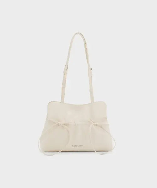 [CHARLES \u0026 KEITH] Lisse Shirring Bow Shoulder Bag 2 Colors / 리스 셔링 보우 숄더백 2colors CK2-20151672
