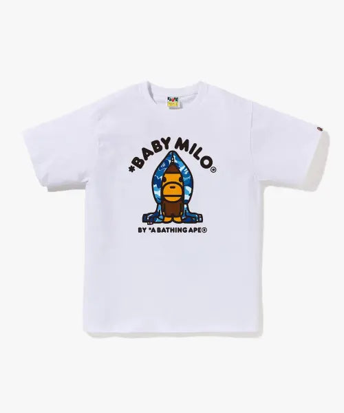 [BAPE] ABC CAMO MILO HOODIE TEE M_WHXBL / ABC 카모 마일로 후드 티셔츠(M) WHITE/BLUE