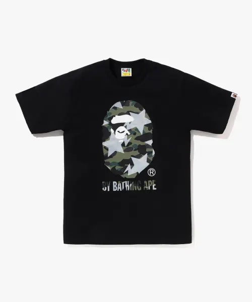 [BAPE] Star Over Print First Camo BY BATHING APE TEE(M) BLACK/GREEN / 스타 오버 프린트 퍼스트 카모 BY BATHING APE TEE(M) BLACK/GREEN