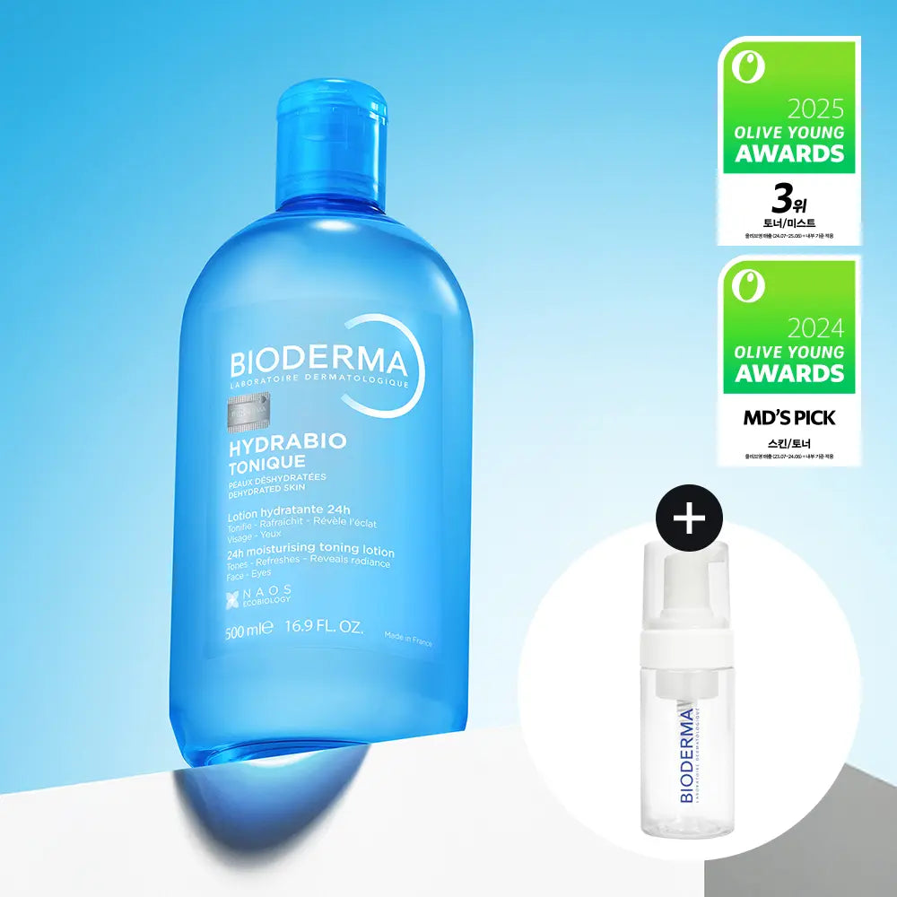 [BIODERMA] Bioderma Hydrabio Toner 500ml Set (+Foaming Dispenser) / 바이오더마 하이드라비오 토너 500ml 기획 (+거품 용기)
