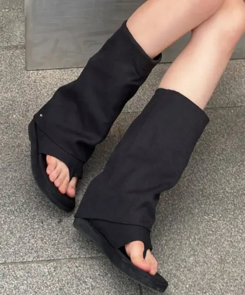 [DIFFERSHOE] DIFFER NOIR SHORT BOOTS 6.5CM / LINEN BLACK / 노아르 숏 부츠 6.5CM [린넨 블랙]