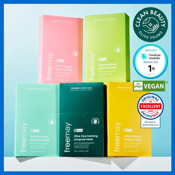 [Freemay] Preimey Vegan Ampoule Mask (10 sheets, choose 1 of 5 types) / 프리메이 비건 앰플 마스크 10매 5종 택 1