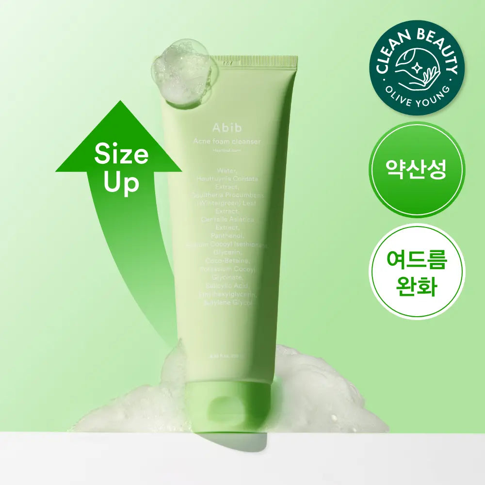 [abib] Abib Acne Foam Cleanser Centella Asiatica Jumbo Size 250ml / [약산성저자극] 아비브 아크네 폼 클렌저 어성초 폼 대용량 250ml
