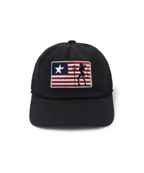 [OPENYARD(OY)] BADLANDS FLAG TRUCKER CAP - BLACK