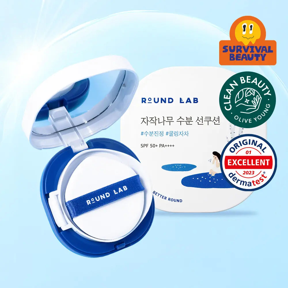 [Round Lab] Roundlab Birch Juice Moisturizing Sun Cushion SPF50+ PA++++ 15g / [수분쿨링] 라운드랩 자작나무 수분 선쿠션 15g