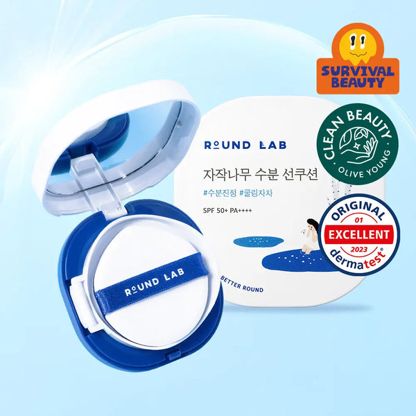 [Round Lab] Roundlab Birch Juice Moisturizing Sun Cushion SPF50+ PA++++ 15g / [수분쿨링] 라운드랩 자작나무 수분 선쿠션 15g