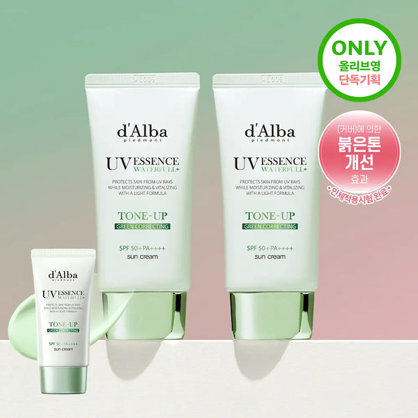 [dalba] D'Alba Redness Cover Green Tone-Up Sun Cream Duo Set (50ml+50ml) / [붉은기커버] 달바 그린 톤업 선크림 듀오 기획 (50ml+50ml)