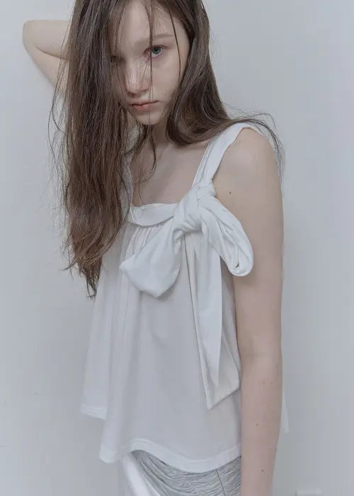 [PHILCE] Tied Sleeveless, White
