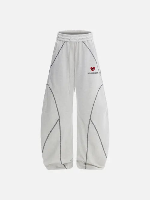 [AELFRIC EDEN] Aelfric Eden Stitch Baggy Barrel Sweatpants AE25CPQ31181-01BGRY / Aelfric Eden Stitch Baggy Barrel Sweatpants 스웨트 팬츠 AE25CPQ31181-01BGRY