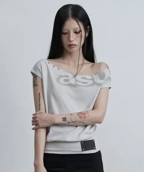 [AS YOU ARE] DOLMAN LOOSE CROP T-SHIRTS LIGHT GREY / 돌먼 루즈 크롭 티셔츠 라이트 그레이