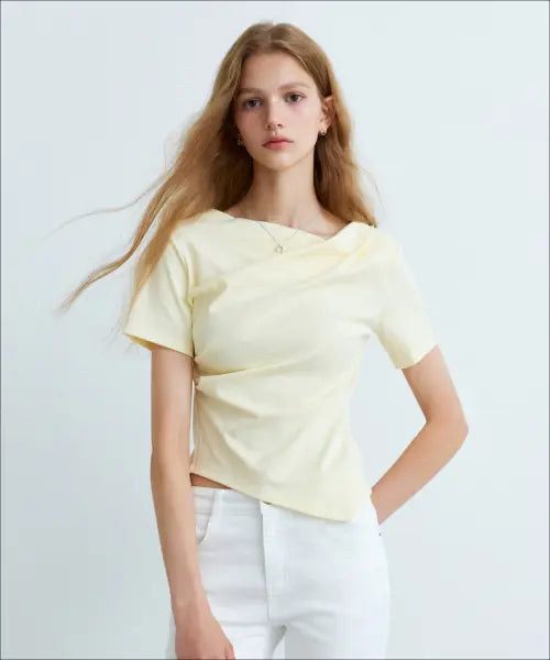 [MIXXO] Cowneck Short Sleeve T-Shirt / 카울넥 반팔 티셔츠_MIWHWG502A/MIWHWG79RA