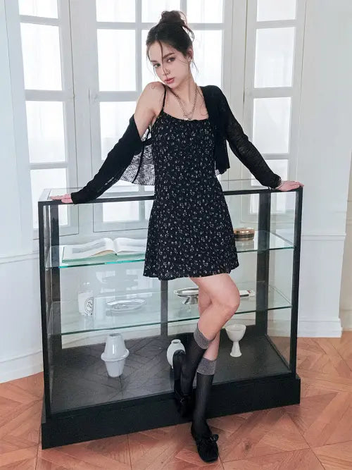 [KOOLKITTEN] Retro Blossom Mini Dress 2colors / 레트로 플라워 미니 원피스 2colors
