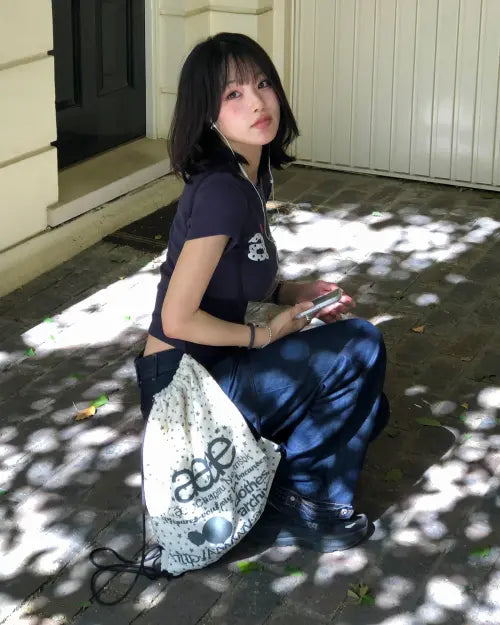 [AEAE] WEB LOGO STELLA GYM SACK [IVORY]