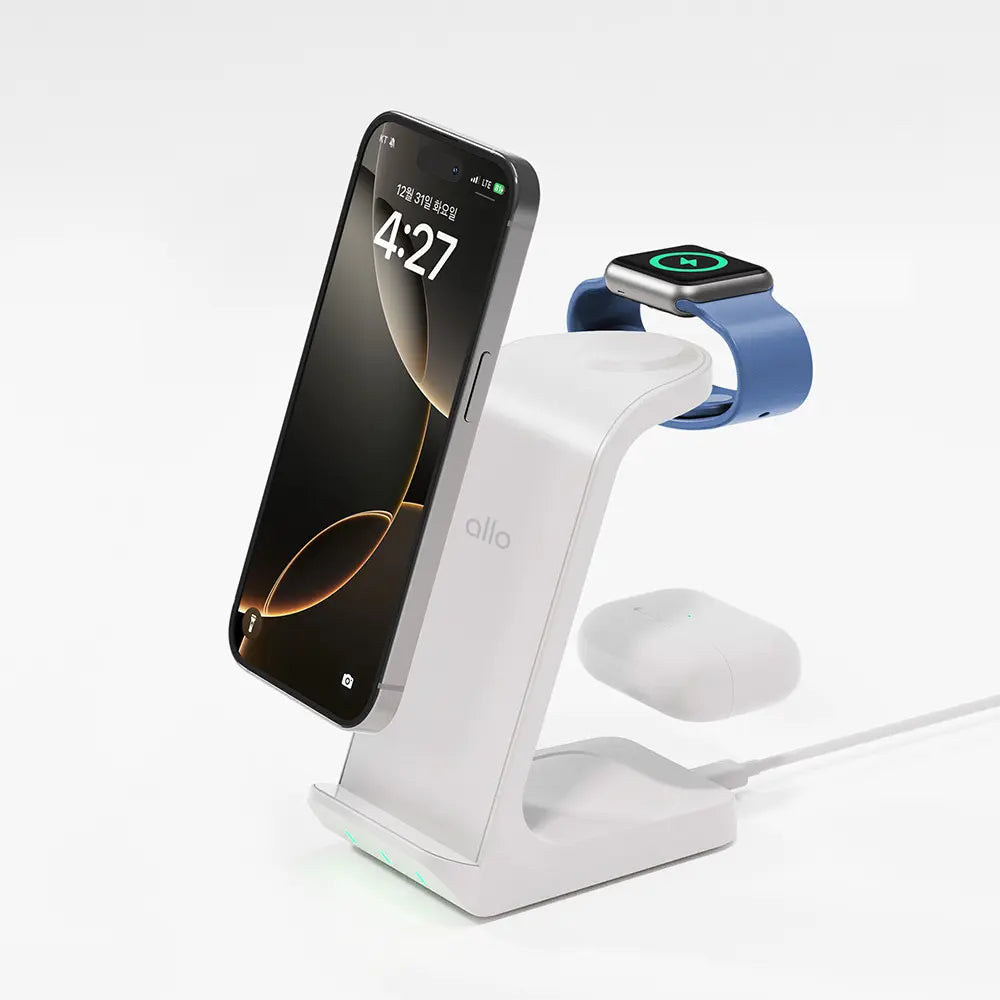 [allo] ALO Korea 3-in-1 All-in-One Fast Wireless Charger UC320WA / [리뷰이벤트] 알로코리아 3in1 프로 갤럭시 아이폰 올인원 고속 무선 충전기 UC320WA