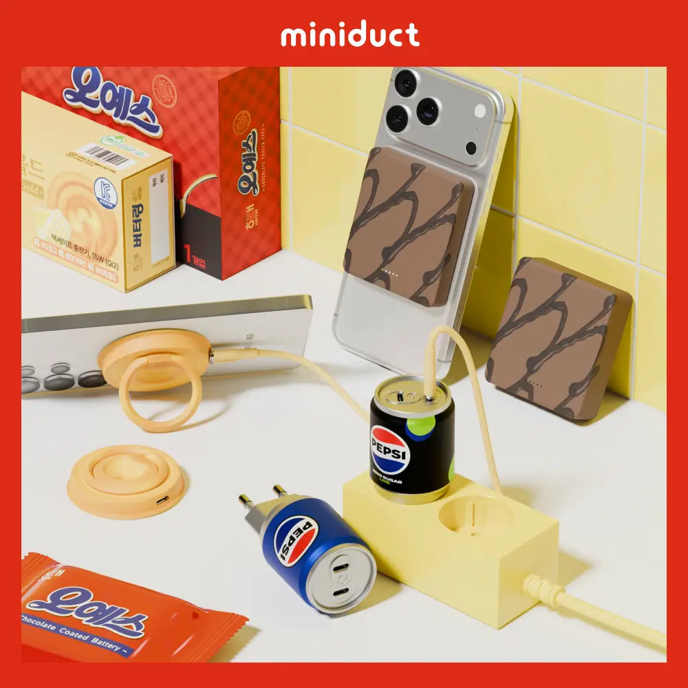 [miniduct] Mini Duct Battery Pack & Charger & Pouch Collaboration Collection / 미니덕트 보조배터리&충전기&파우치 콜라보 모음전