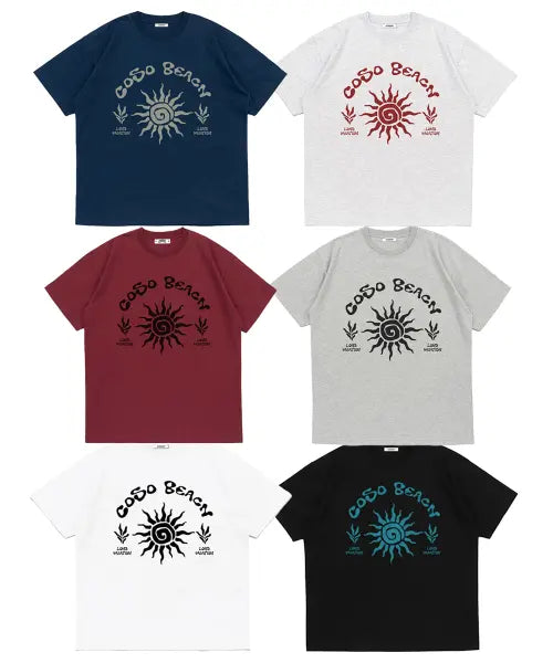 [COSO] CC Beach Artwork Short Sleeve T-Shirt (6 Colors) / CC 비치 아트웍 반팔 티셔츠 (6 COLORS)
