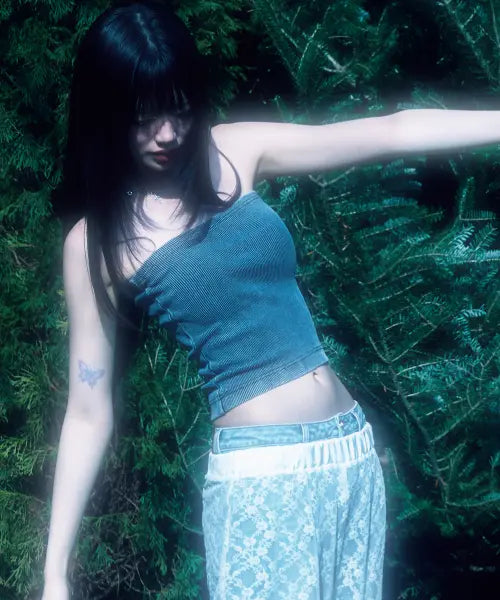 [SECONDSALT] SALT BANDING TUBE TOP (BLUE) / 솔트 밴딩 튜브탑 (블루)