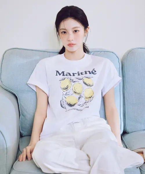 [MARITHÉ + FRANҪOIS GIRBAUD] AEROCOOL LEMON GRAPHIC TEE white