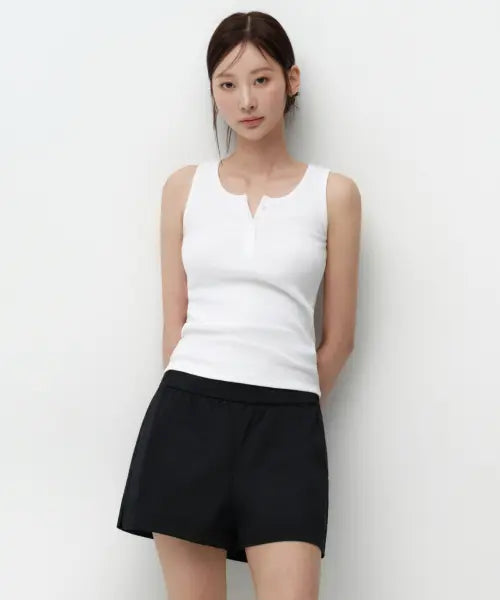 [MUSINSA STANDARD WOMAN] Women's Cotton Terry Banded Shorts [Black] / 우먼즈 코튼 밴딩 쇼츠 [블랙]