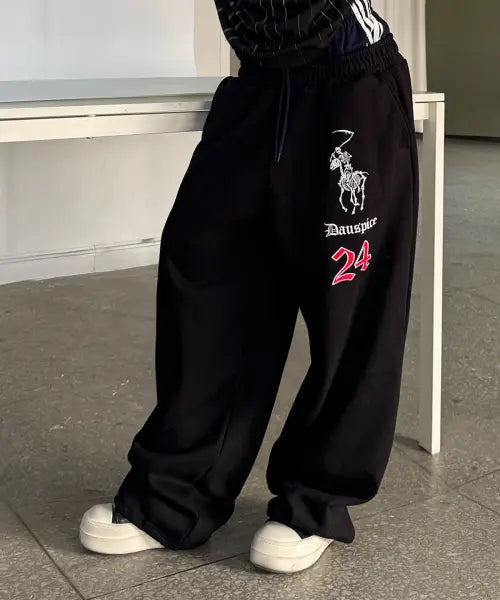 [DAUSPICE] (DUC) BB Waist Low-Rise Sweatpants Black