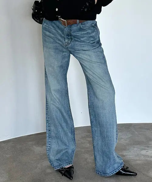 [DEINET] STRAIGHT DENIM PANTS IN BLUE
