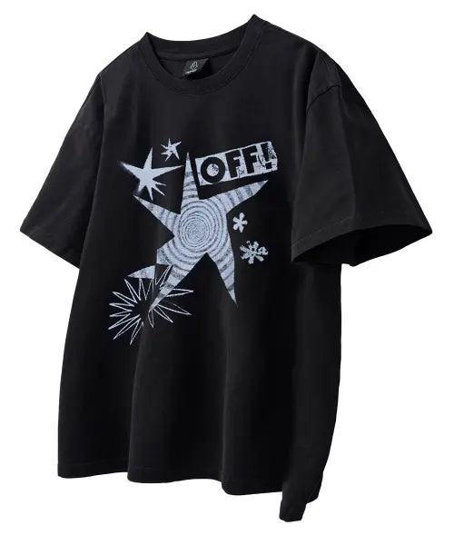 [MOZMOZ] Off Dye Pigment Oversized Short Sleeve T-Shirt Black / 오프 나염 피그먼트 오버핏 반팔티셔츠 블랙