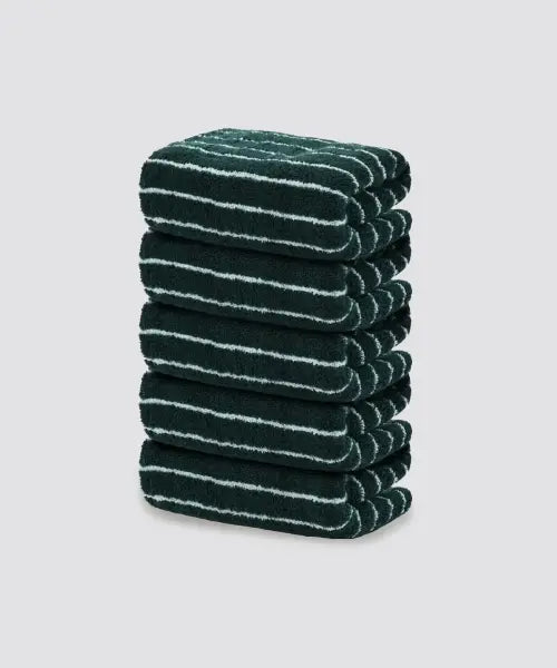 [MUSINSA STANDARD HOME \u0026 PRODUCTS] 40s 200g Hotel Towel 5-Pack [Deep Green Stripe] / 40수 200g 호텔 수건 5팩 [딥그린 스트라이프]