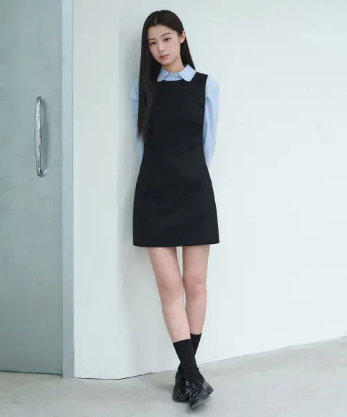 [MUSINSA STANDARD WOMAN] Women's Sleeveless Formal Mini Dress [Black] / 우먼즈 슬리브리스 포멀 미니 드레스 [블랙]