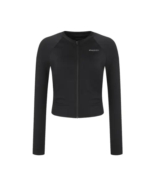 [DISCOVERY EXPEDITION] Ws Full Zip-up Crop Rashguard / 여성 풀집업 크롭 래쉬가드 (BLACK)