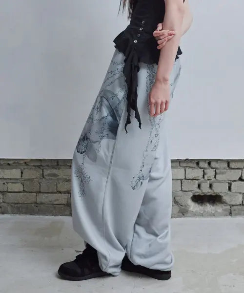 [ELFELFELF ARCHIVES] LILY JEWEL SWEAT PANTS [cool grey] / 릴리 쥬얼 스웻 팬츠 [쿨그레이]