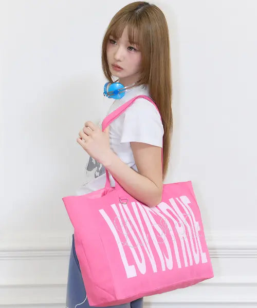 [LUVISTRUE] SY LETTERING TOTE BAG(PINK)