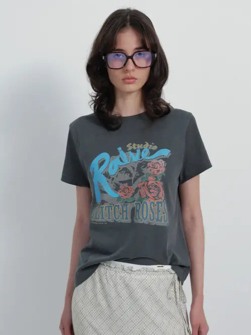 [RAIVE] Glitch Roses Graphic T-shirts VW6SE347_2color