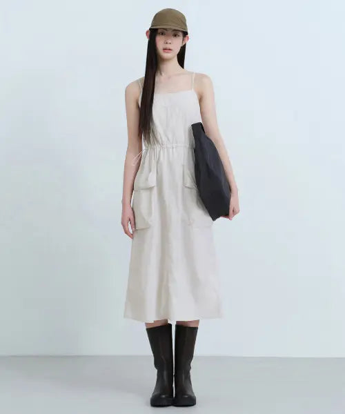 [MUSINSA STANDARD WOMAN] Women's Nylon Sleeveless Cargo Dress [Dusty Cream] / 우먼즈 나일론 슬리브리스 카고 드레스 [더스티 크림]