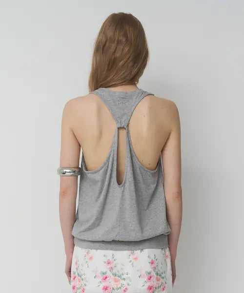 [PREFERPREFER] Back Hole Sleeveless Top (Melange Grey) / Back Hole Sleeveless (Melange Grey)