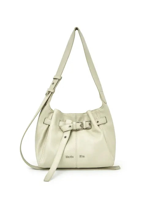 [MATIN KIM] BELTED VOLUNN SMALL BUCKET BAG IN IVORY