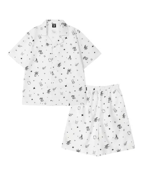 [ODDSTUDIO] Digimon Adventure Pajama Set - White / [디지몬 어드벤처] Digimon Adventure Pajama Set - WHITE